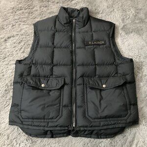 SOLD VTG Polo Jean Ralph Lauren Puffer Vest Military Surplus Black Down Men’s L